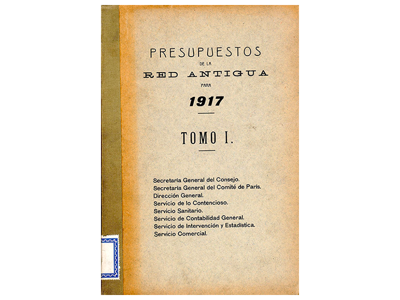 Libro de Presupuestos de la Red Antigua de la Compaa MZA (tomo I). Ao 1917. Sign. L-0053
