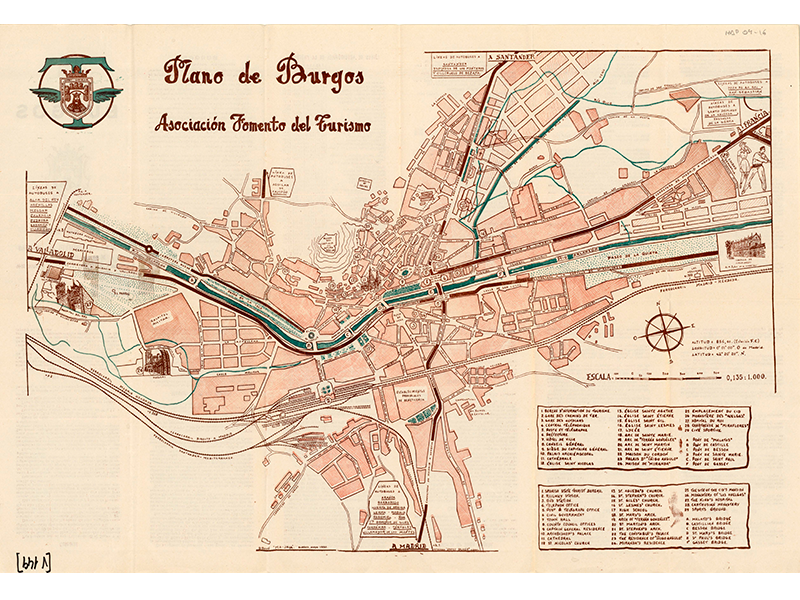 Burgos: Plano-gua. Asociacin Fomento del Turismo. 1957. Signatura MAP 04-16