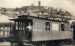 Coche saln serie Z del Ferrocarril de la Marina de E.S.A en Altea (ca. 1915)