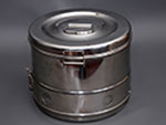 Bombo esterilizador o contenedor de gasas (Perval, dcada 1960) - Pieza IG: 05046