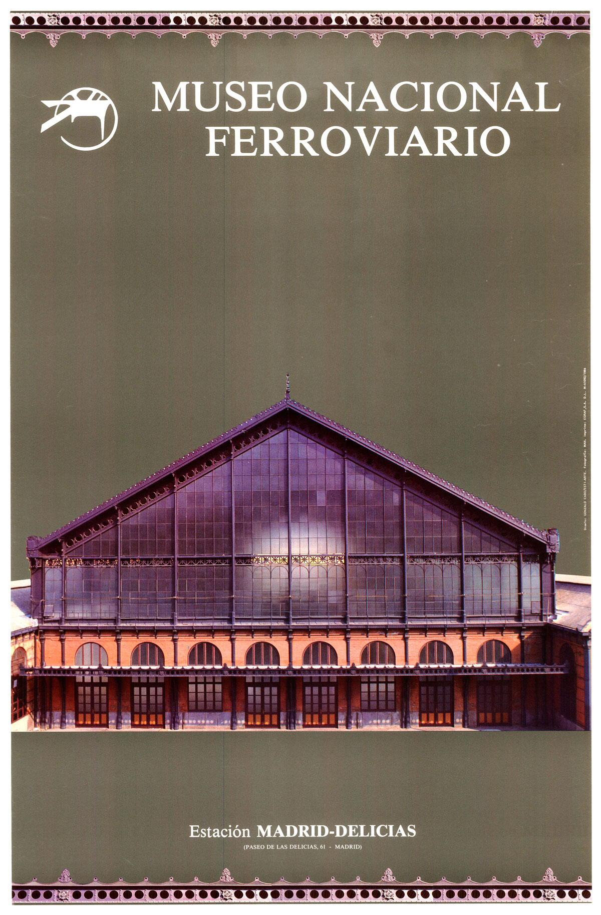 Cartel del Museo Nacional Ferroviario. Año 1985. <i>BF-MFM</i>