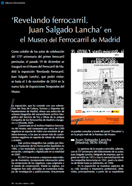 Revelando ferrocarril. Juan Salgado Lancha