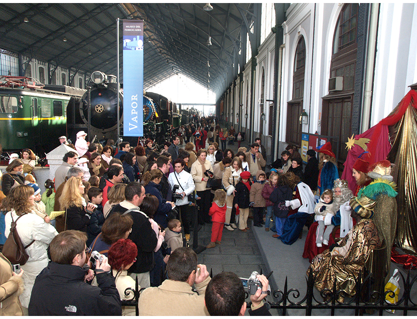 Los Reyes Magos en el Museo del Ferrocarril