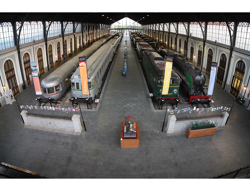 Vista general de la Sala de Traccin del Museo del Ferrocarril de Madrid