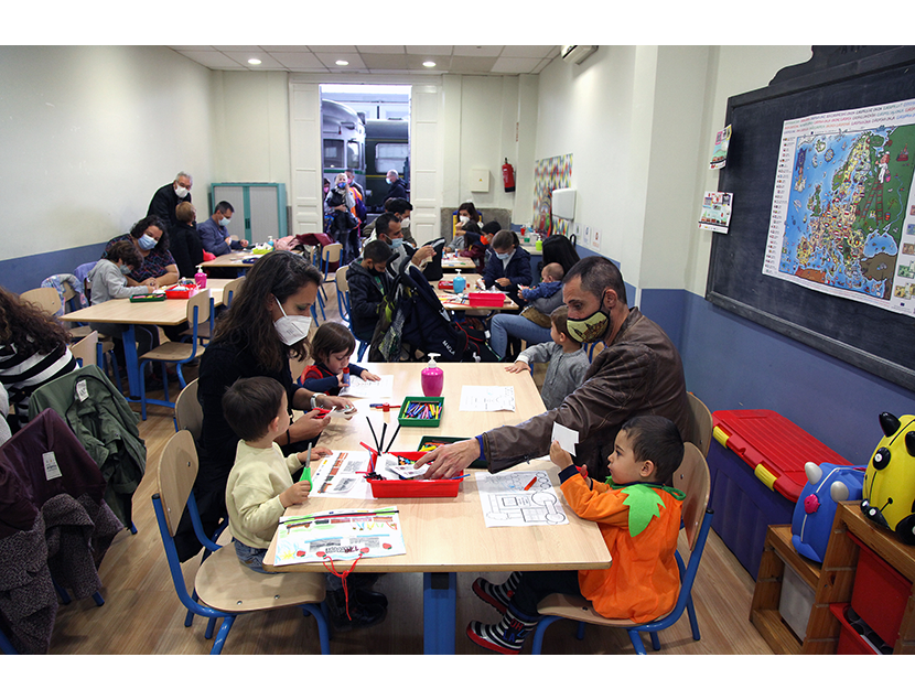 Aula Talgo con actividades infantiles durante la Jornada de Puertas Abiertas 2021