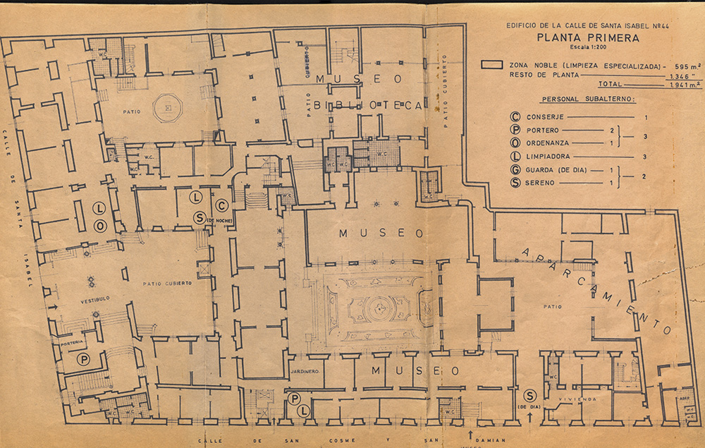 Plano de planta de la primera planta del Palacio de Fernn Nez