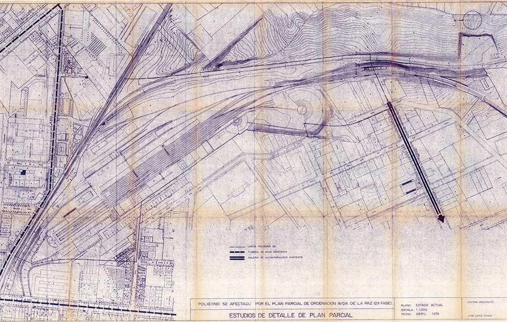 Plano del estado actual del Polgono 52 afectado por la 2 fase del Plan Parcial de Ordenacin de la Avenida de la Paz