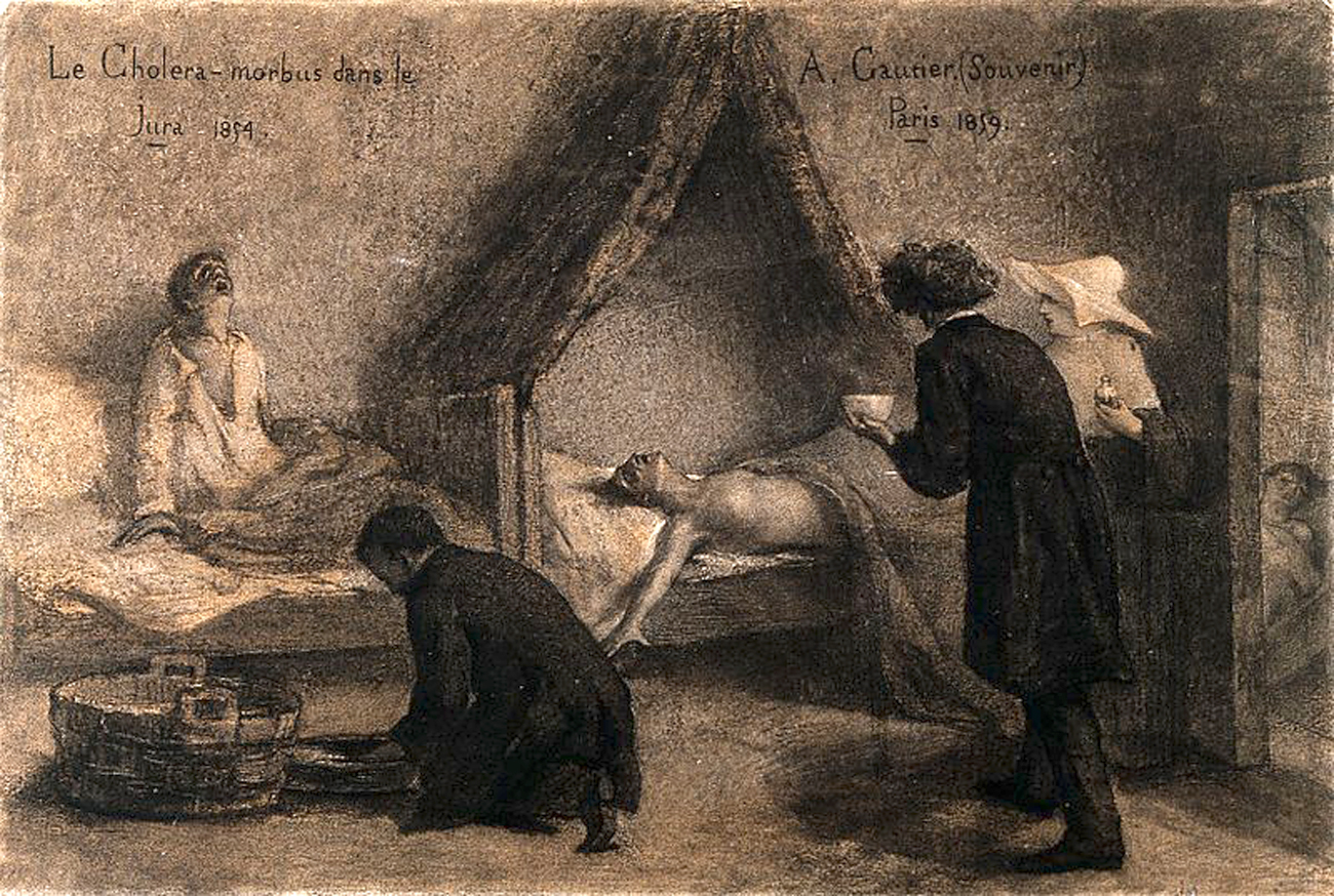 Patients suffering from cholera in the Jura