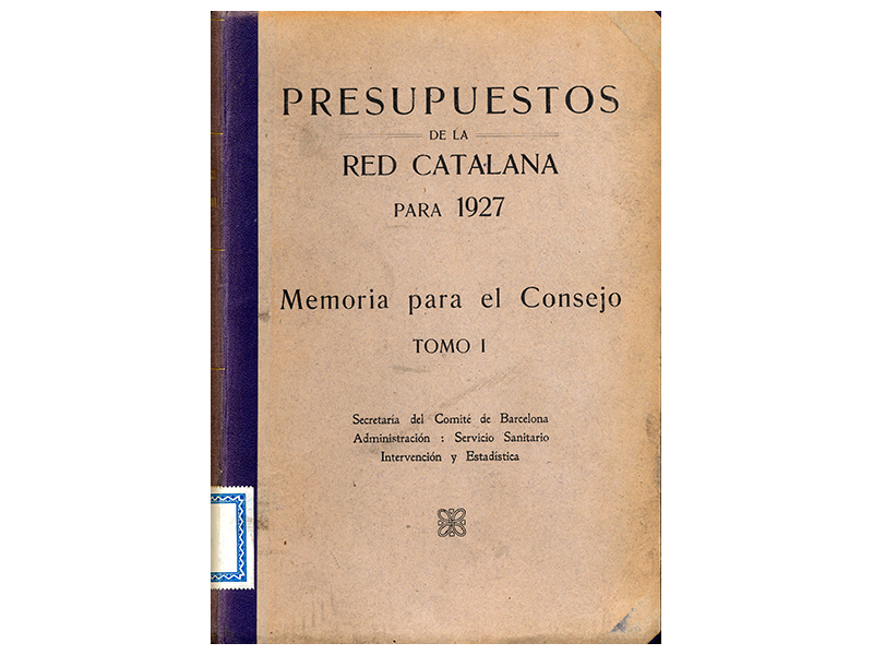 Libro de Presupuestos de la Red Catalana de la Compañía MZA (tomo I). Año 1927. Sign. L-0230