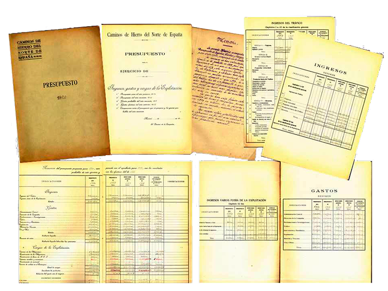 Presupuesto, memoria, cargas y pagos de la Compañía del Norte. Año 1920. Sign. W-0043-004