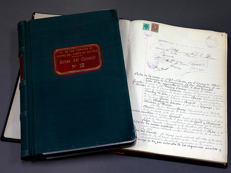 Libros de Actas del Consejo de Administración de la Compañía de los Caminos de Hierro del Norte de España. Año 1927-1940. Sign. L-0367 - L-0368
