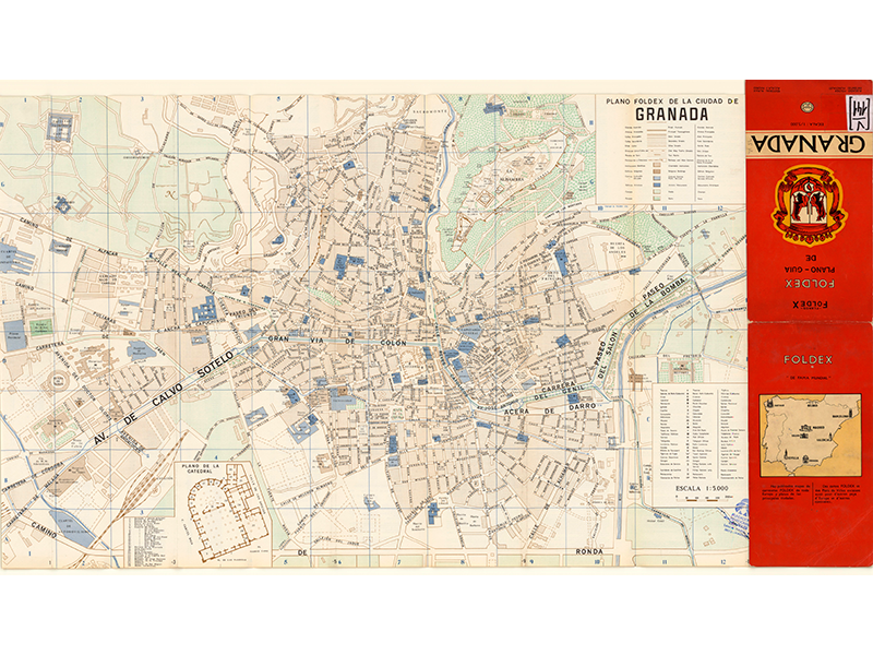 Plano-guía de Granada. Almax. 1958?. Signatura MAP 04-25