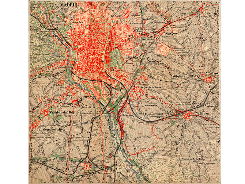 [Enlaces ferroviarios de Madrid]. 193?. MAP 08-08