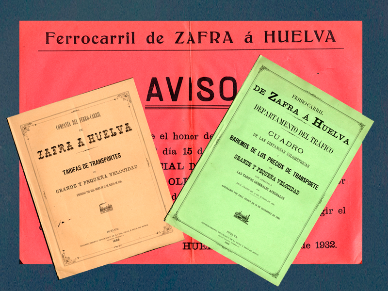 Tarifas y modificaciones en la línea Zafra-Huelva. Años 1886-1940. Sign. D-0644-001