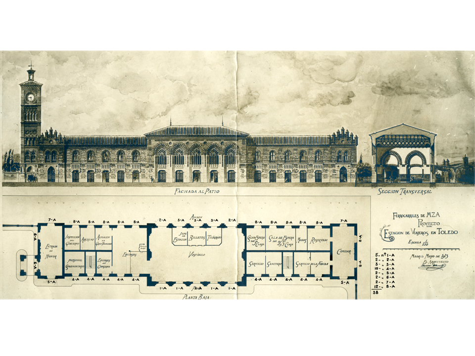 Nueva estación de Toledo, realizada por el arquitecto Narciso Clavería, bajo la dirección del ingeniero Ramón Peironcely. Años 1911-1921. Sign. C-0945-001