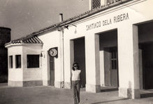 Estación de Santiago de la Ribera en la desaparecida linea del ferrocarril de Torre Pacheco a Los Alcazares, Santiago de la Ribera y San Javier, (Murcia). - Junio de 1967 - Santiago de la Ribera (Murcia)
