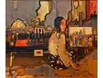 Nocturno de Atocha. Andrs Caldern Snchez (leo sobre tabla, 2004-2018). Medidas: 100 x 120 cm. Donacin: el autor - Pieza IG: 07341