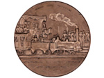 Medalla conmemorativa de la inauguracin del primer ferrocarril peninsular, 1848 - (Casa de la Moneda de Barcelona, 1848) - Pieza IG: 00767