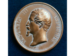 Medalla conmemorativa del Ferrocarril de Paris a Espaa, por Orlans, Tours, Burdeos y Bayona, 1855 (Antoine Bovy, Eugne-Andr Oudin, Francia, 1855) - Pieza IG: 00769