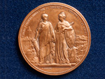 Medalla conmemorativa de la inauguracin de la lnea de Asturias, Galicia y Len, septiembre 1883- agosto 1884 (Alphonse Desaide, Pars, 1884) - Pieza IG: 00778