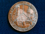 Medalla conmemorativa del Ferrocarril de Canfranc a Valencia por Zaragoza, 1882-1933 (Pedro Faci Abad, Zaragoza, 1933) - Pieza IG: 00781
