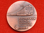 Medalla conmemorativa de la electrificacin Valencia-Tarragona, octubre 1973 (Annimo, 1973). Donacin: Sr. Urcola - Pieza IG: 00800