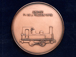 Medalla conmemorativa del fin de la traccin vapor y de la inauguracin de la electrificacin de Madrid a Guadalajara, el 23 de junio de 1975 (Acuaciones Espaolas S.A., Barcelona, 1975) - Pieza IG: 00803