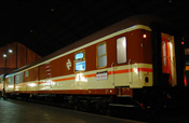 Exposicin del furgn de equipajes DD-8150 en el Museo del Ferrocarril de Madrid