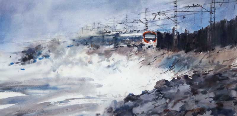 Circulando cerca de las olas