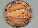 Medalla conmemorativa  en bronce del contrato entre CAF y la Nigerian Railway Co. para la fabricacin de 200 vagones (Manuel Prieto, Espaa, 1977) - Donacin: Enrique Balbuena - Pieza IG: 08328