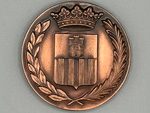 Medalla conmemorativa del centenario de la llegada del ferrocarril a Vilanova i la Geltr, 1881 - 1981 (Insignies Pujol, Barcelona, 1981) - Donacin: Enrique Balbuena - Pieza IG: 08324