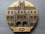 Medalla-trofeo conmemorativa del centenario de la estacin de la estacin portuguesa de Rossio, 1890-1990 (Grabador: Vasco Nuno. Diseador: Jos de Santa Brbara, Portugal, 1990) - Pieza IG: 06167