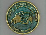 Medalla conmemorativa de la inauguracin del ramal de acceso ferroviario Portomarn (DOCK Fundicin Artstica, S.L., Pontevedra, 2003) - Donacin: Xunta de Galicia - Pieza IG: 03737