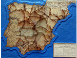 Mapa de altitudes de las lneas ferroviarias de 1945-1951. Escala horizontal 1:1.300.000 y escala vertical 1:20.000. Medidas: 7 x 97 x 74 cm. - Pieza IG: 00832